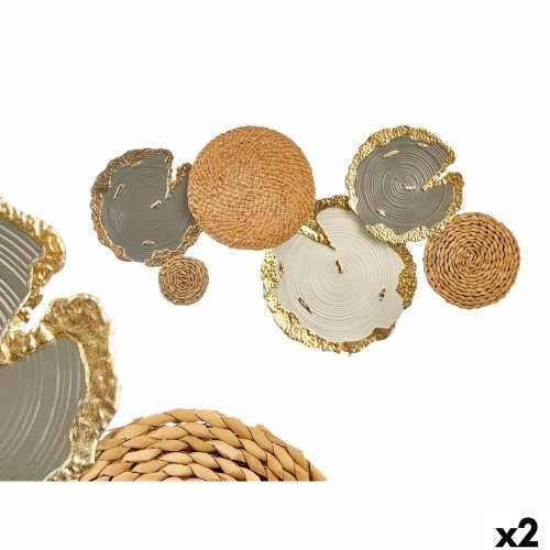 Zidni Ukras 23SMB1538 Bijela Smeđa Siva Metal 89,5 x 5,1 x 48,3 cm (2 kom.) Cijena
