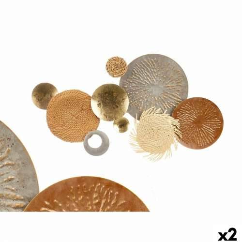 Zidni Ukras 23SMA0041 Smeđa Siva Metal Papir Prirodno vlakno 90,2 x 5,7 x 47 cm (2 kom.) Cijena