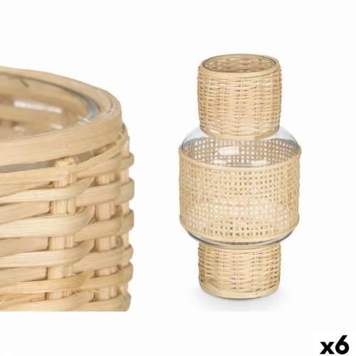 Svijećnjak SG-29653 Providan Prirodno Staklo Ratan 15,5 x 31 x 15,5 cm (6 kom.) Cijena