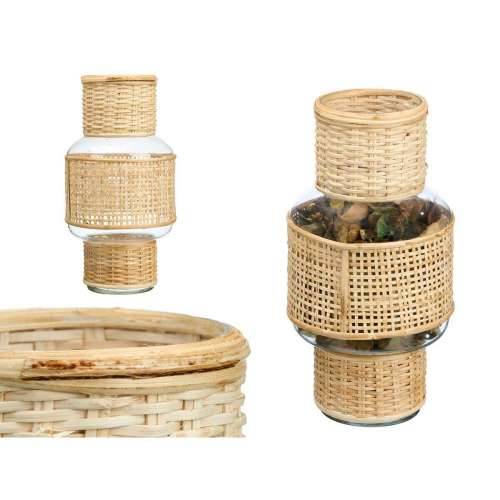 Svijećnjak SG-29653 Providan Prirodno Staklo Ratan 15,5 x 31 x 15,5 cm (6 kom.) Cijena
