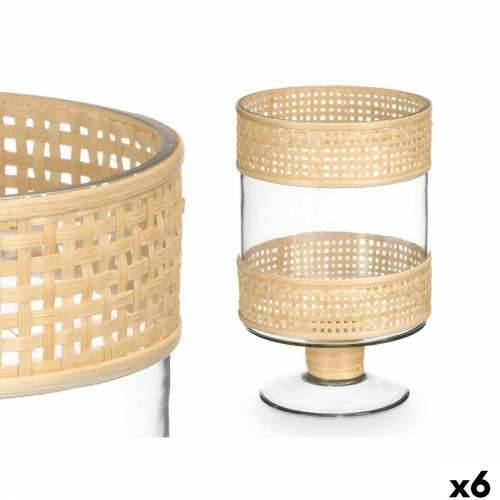 Svijećnjak SG-29684 Providan Prirodno Staklo Ratan 15,5 x 24 x 15,5 cm (6 kom.) Cijena
