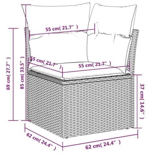 Vrtna garnitura - 13-dijelni set vrtnih sofa od poliratana s jastucima sivi - Siva 1 Cijena