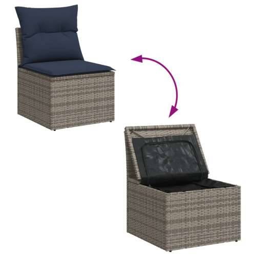 Vrtna garnitura - 9-dijelni set vrtnih sofa od poliratana s jastucima sivi - Siva 1 Cijena