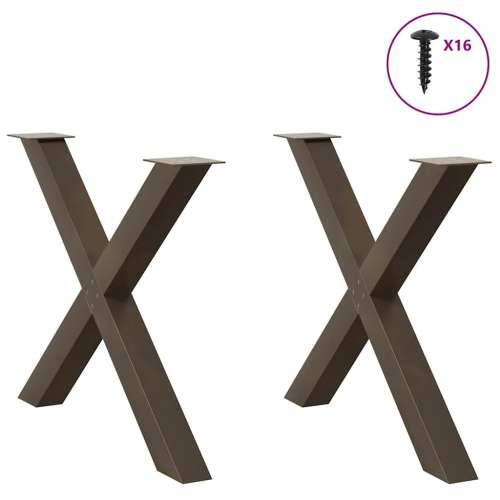 Noge za blagovaonski stol u obliku slova X, 2 kom, prirodni čelik, 90 x (72-73) cm, čelik - Prirodna 90 x (72-73) cm (80 mm) 2 1 Cijena