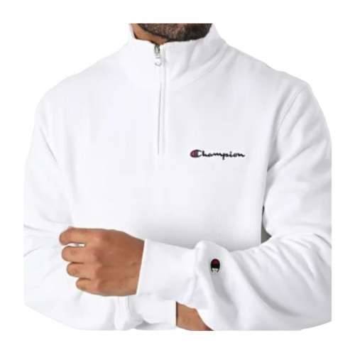 Muška Majica bez Kapuljače Champion HALF ZIP SWEATSHIRT 220263 WHT Bijela Cijena