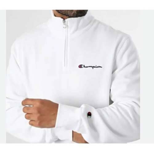 Muška Majica bez Kapuljače Champion HALF ZIP SWEATSHIRT 220263 WHT Bijela Cijena