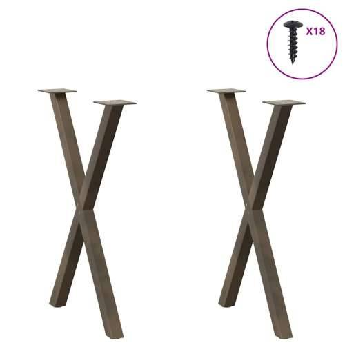 Noge za blagovaonski stol u obliku slova X, 2 kom, prirodni čelik, 60 x (72-73) cm, čelik - Prirodna 57 x (72-73) cm (40 mm) 2 1 Cijena