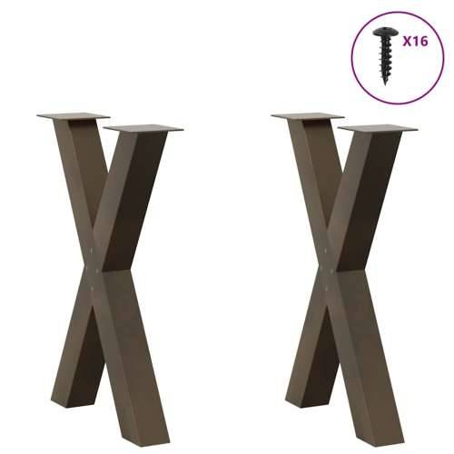 Noge za blagovaonski stol u obliku slova X, 2 kom, prirodni čelik, 60 x (72-73) cm, čelik - Prirodna 60 x (72-73) cm (80 mm) 2 1 Cijena