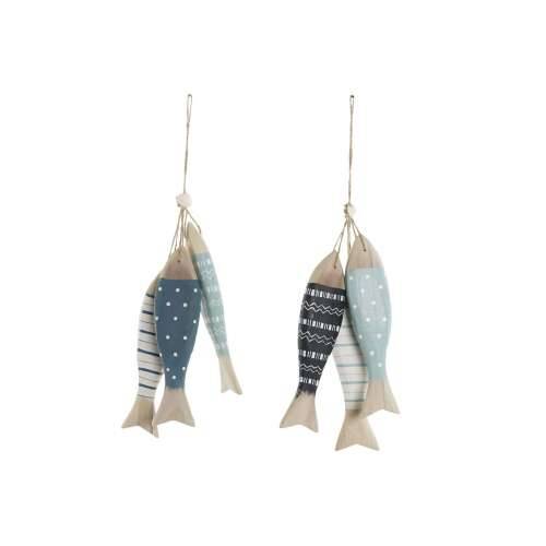 Decorațiune Suspendată Home ESPRIT Plava Bijela Prirodno Ribe 5 x 5 x 20 cm (2 kom.) Cijena