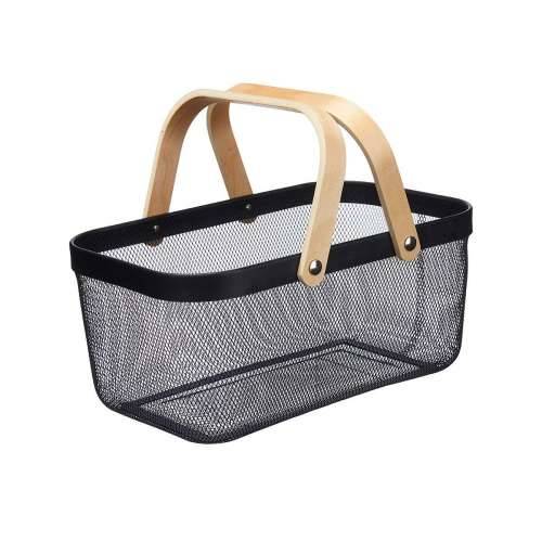 Višenamjenska Košara Kinvara 1031 Crna Drvo Metal 42,5 x 18 x 26,5 cm (6 kom.) Cijena