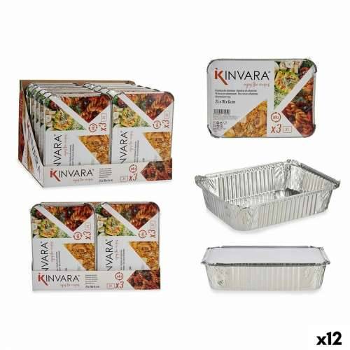 Komplet pladnjeva za hranu Kinvara 16161 Srebrna Aluminij 2 L 25,5 x 6,8 x 19 cm (12 kom.) Cijena