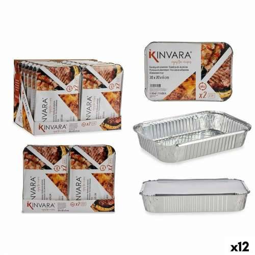 Komplet pladnjeva za hranu Kinvara 82176 Srebrna Aluminij 2,3 L 21 x 6 x 30,5 cm (12 kom.) Cijena