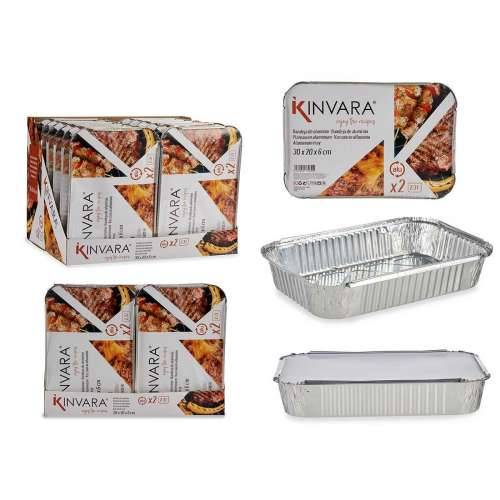 Komplet pladnjeva za hranu Kinvara 82176 Srebrna Aluminij 2,3 L 21 x 6 x 30,5 cm (12 kom.) Cijena