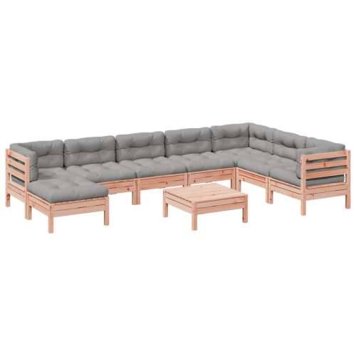 Vrtna garnitura - 9-dijelni set vrtnih sofa s jastucima masivno drvo duglazije - Prirodni douglas 1 Cijena