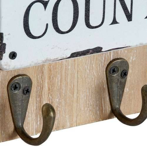 Mēteļu stends DKD Home Decor Crvena Drvo Metal (2 pcs) (21 x 5 x 45 cm) Cijena