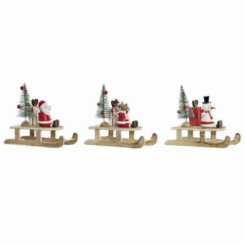 Božićni ukras DKD Home Decor Drvo Djeda Mraz (14 x 6 x 13 cm) (3 pcs) Cijena