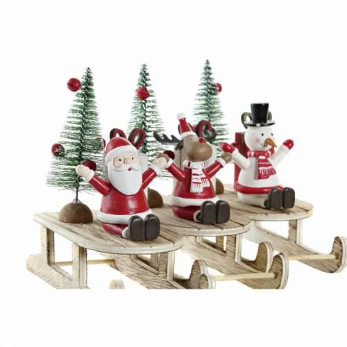 Božićni ukras DKD Home Decor Drvo Djeda Mraz (14 x 6 x 13 cm) (3 pcs) Cijena