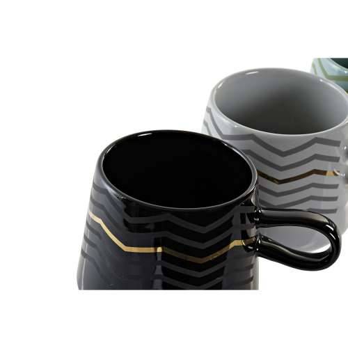Velika Šalica DKD Home Decor Crna Siva Plava Roza Gres Keramika moderan (400 ml) (4 kom.) Cijena