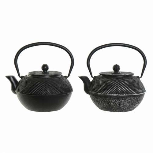 Čajnik DKD Home Decor Crna Srebro Željezo (18.5 x 16 x 17 cm) (2 pcs) (1200 ml) Cijena