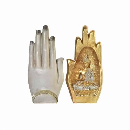 Ukrasna figura DKD Home Decor Siva zlatan Buda Smola (10 x 7,2 x 20,9 cm) (2 kom.) Cijena