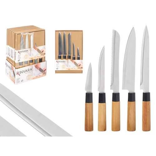 Set Noževa Kinvara SJ6533B Smeđa Metal Bambus (12 kom.) Cijena