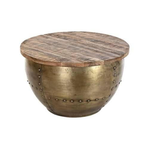 Stolić za dnevni boravak DKD Home Decor Glamour Smeđa zlatan Metal Drvo Manga 68 x 68 x 44 cm Cijena