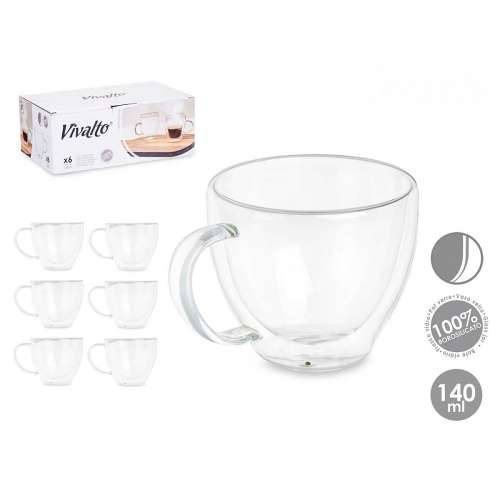 Šalica za kavu i čaj Vivalto OCT-DG2397 Providan Borosilikatno staklo 140 ml (6 kom.) Cijena