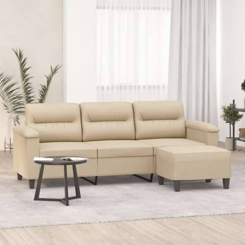 Trosjed s tabureom krem 180 cm od mikrovlakana - Krema Cijena