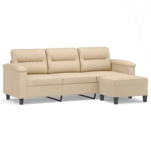 Trosjed s tabureom krem 180 cm od mikrovlakana - Krema Cijena