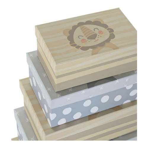 Set ukrasnih kutija DKD Home Decor Pisana Karton Children’s Lav 41 x 28 x 18,5 cm 6 Dijelovi Cijena