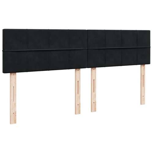 Otomanski okvir kreveta s madracima crni 180x200cm baršunasti - Crna 180 x 200 cm Blok s kvadratima Cijena