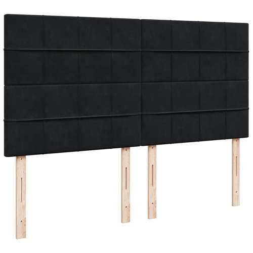 Otomanski okvir kreveta s madracima crni 180x200cm baršunasti - Crna 180 x 200 cm Blok s kvadratima Cijena