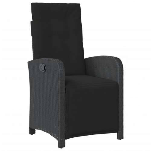 Vrtna garnitura - 7-dijelni vrtni blagovaonski set s jastucima crni od poliratana - Crna Dužina stola 190 cm 6 Cijena
