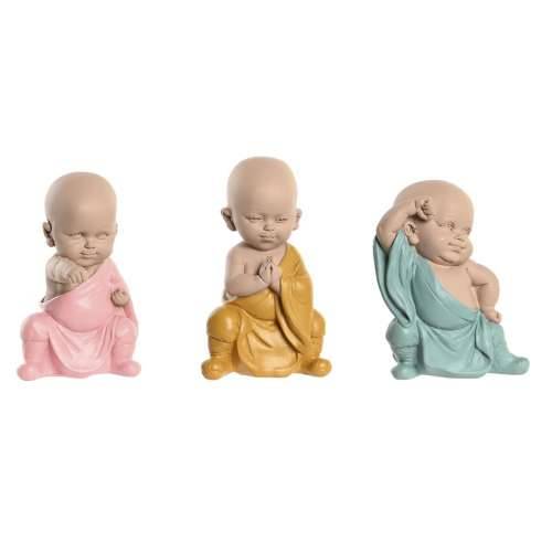 Ukrasna figura DKD Home Decor Plava Roza Rumena Smola Opat (8 x 5,5 x 12,7 cm) (3 kom.) Cijena