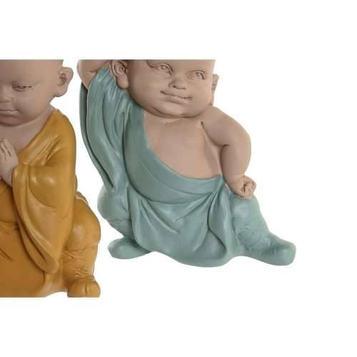 Ukrasna figura DKD Home Decor Plava Roza Rumena Smola Opat (8 x 5,5 x 12,7 cm) (3 kom.) Cijena