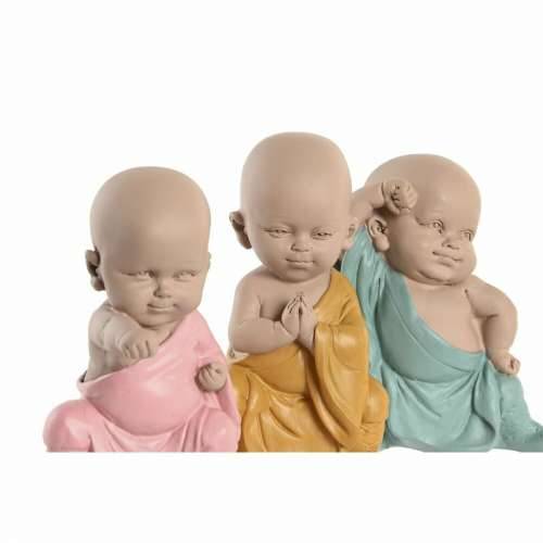 Ukrasna figura DKD Home Decor Plava Roza Rumena Smola Opat (8 x 5,5 x 12,7 cm) (3 kom.) Cijena