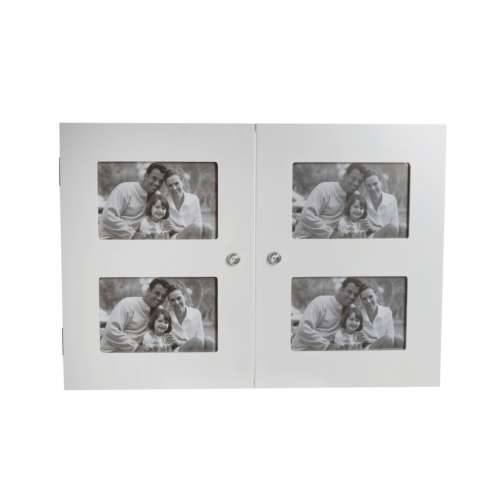 Cutie Decorativă DKD Home Decor Bijela Kristal Drvo MDF romantični Okvir za fotografije brojač Cijena