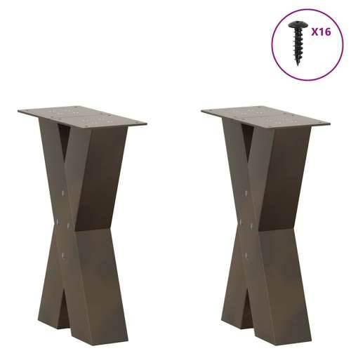 Noge za klub stolić u obliku slova X, 2 kom, prirodni čelik, 38 x (42-43) cm, čelik - Prirodna 38 x (42-43) cm (80 mm) 2 1 Cijena