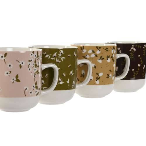 Velika Šalica DKD Home Decor Smeđa Zelena Roza Horčica Porculan 380 ml (4 kom.) Cijena