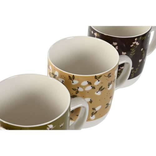 Velika Šalica DKD Home Decor Smeđa Zelena Roza Horčica Porculan 380 ml (4 kom.) Cijena