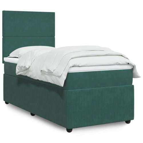 Box spring krevet s madracem tamnozeleni 80 x 200 cm baršunasti - Tamnozelena 80 x 200 cm Gladak dizajn Cijena