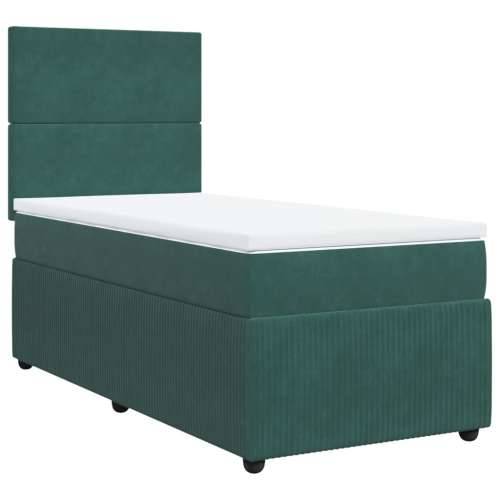 Box spring krevet s madracem tamnozeleni 80 x 200 cm baršunasti - Tamnozelena 80 x 200 cm Gladak dizajn Cijena