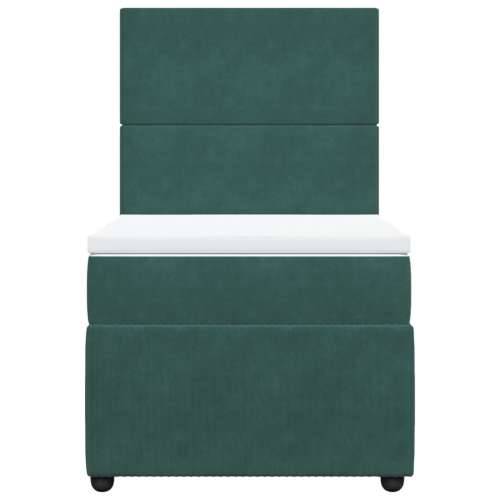 Box spring krevet s madracem tamnozeleni 80 x 200 cm baršunasti - Tamnozelena 80 x 200 cm Gladak dizajn Cijena
