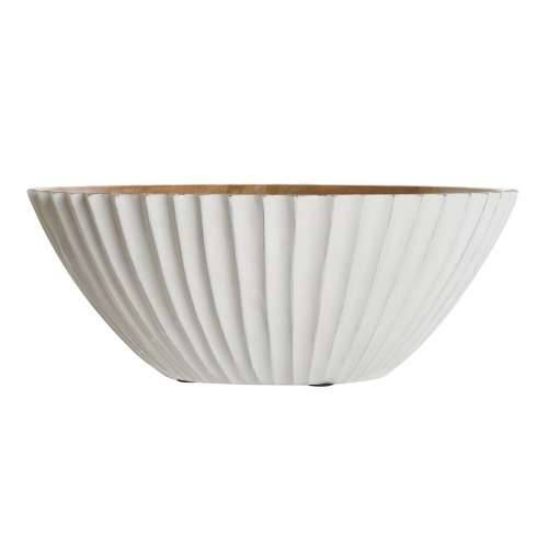 Zdjela za Salatu DKD Home Decor Bijela Prirodno Drvo Manga 30 x 30 x 12 cm Cijena