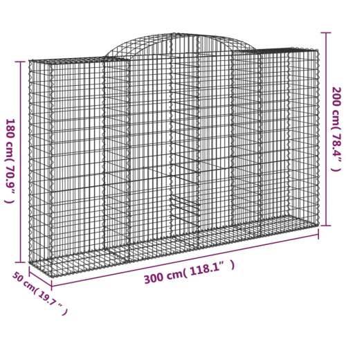 Lučne gabionske košare 11kom 300x50x180/200cm pocinčano željezo - 300 x 50 x 180/200 cm 11 Cijena