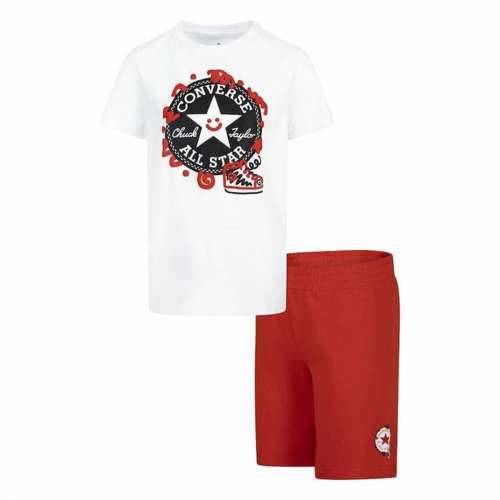 Sportski Komplet za Djecu Converse Squiggle S/Se+Ft Bijela Crvena 2 Dijelovi Cijena
