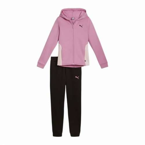 Dječja Trenirka Puma Hooded Sweat Suit Fleece Cl Crna Roza 2 Dijelovi Cijena