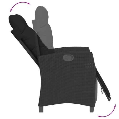 Vrtna garnitura - 7-dijelni vrtni blagovaonski set s jastucima crni od poliratana - Crna Dužina stola 190 cm 6 Cijena