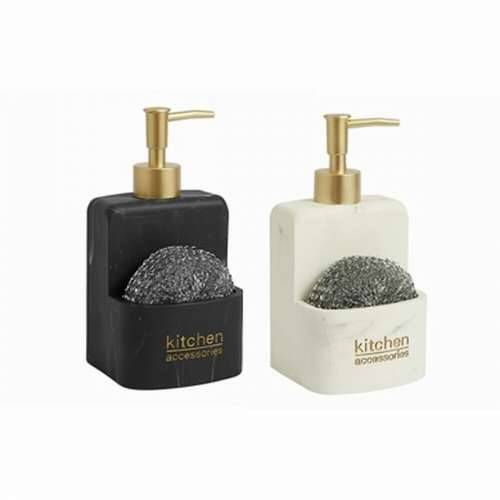 Dozator za Sapun DKD Home Decor Kuhinja Crna Bijela Smola (9 x 8 x 18 cm) (2 kom.) Cijena