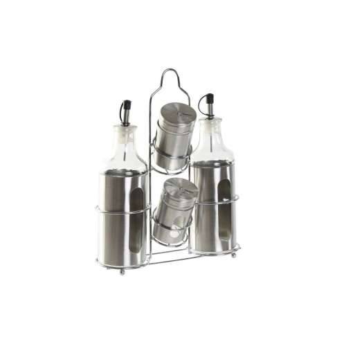 Set za Začine DKD Home Decor Kristal Srebrna Nehrđajući Čelik (22 x 5,4 x 22 cm) Cijena